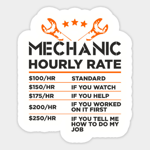 Mechanic Hourly Rate Auto Shop Humor Magnet by Anticorporati