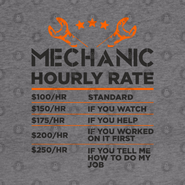 Mechanic Hourly Rate Auto Shop Humor by Anticorporati