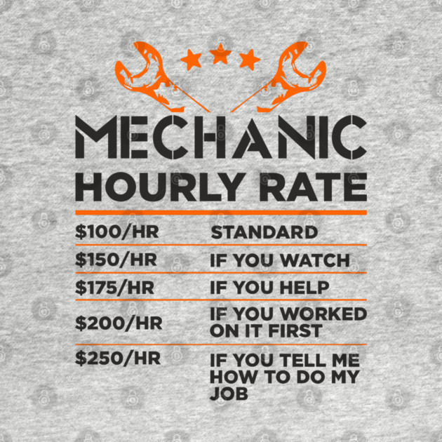 Mechanic Hourly Rate Auto Shop Humor by Anticorporati