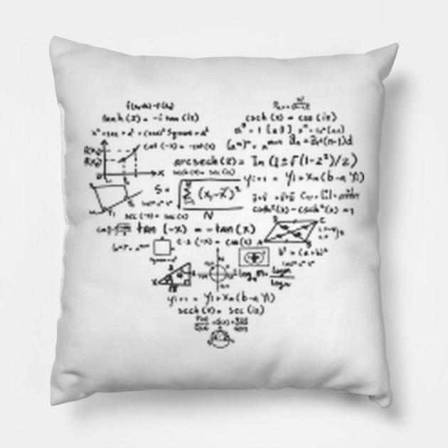 Math Heart Formula Nerd Science Vibes Pillow by Anticorporati