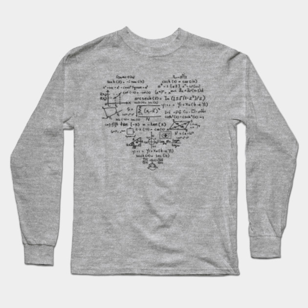 Math Heart Formula Nerd Science Vibes Long Sleeve T-Shirt by Anticorporati