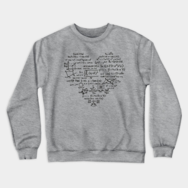 Math Heart Formula Nerd Science Vibes Crewneck Sweatshirt by Anticorporati