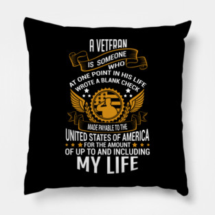 Veteran Blank Check To America Military Pride Pillow