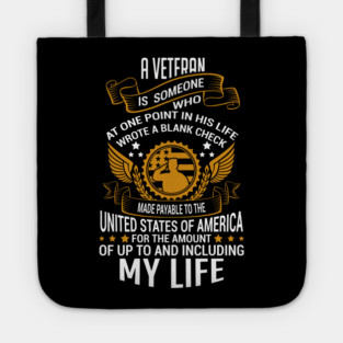 Veteran Blank Check To America Military Pride Tote