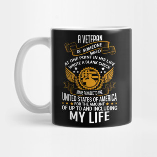 Veteran Blank Check To America Military Pride Mug