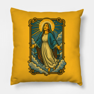 Assumption of Mary Blessed Mother Catholic Religious Faith Pillow