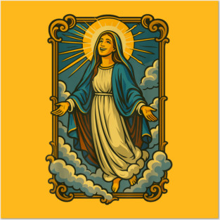 Assumption of Mary Blessed Mother Catholic Religious Faith Posters and Art