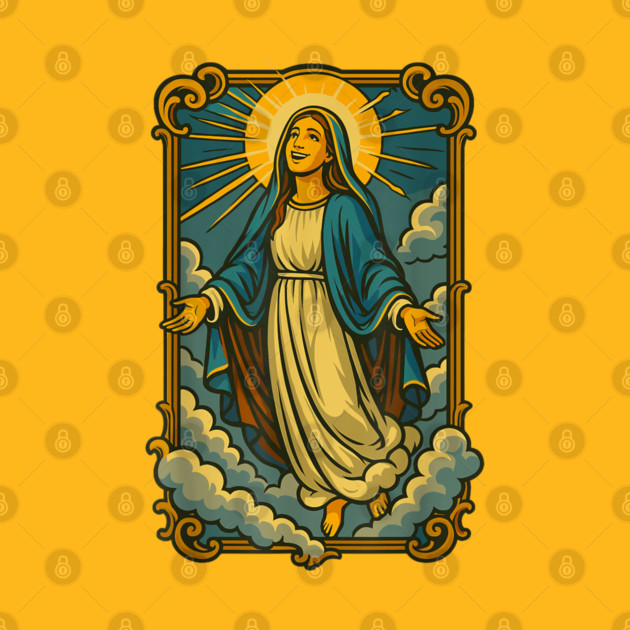 Assumption of Mary Blessed Mother Catholic Religious Faith by orblyn_art