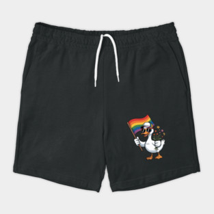 Funny Pride Goose LGBTQ+ Rainbow Shorts