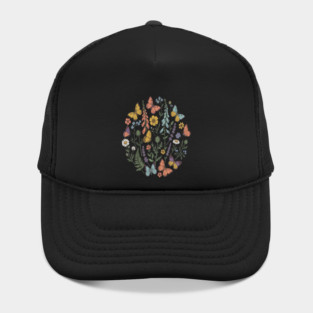 Delicate Butterfly and Wildflower Garden Hat