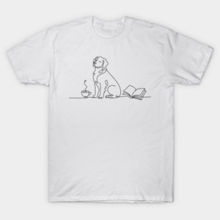 Coffee Dog and Books Lover T-Shirt