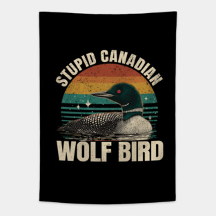 Stupid-Canadian-Wolf-Bird | Cottage | Heated-Rivalry M11404 Tapestry