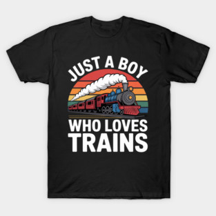Kids Just A Boy Who Loves Trains-Graphic T-Shirt