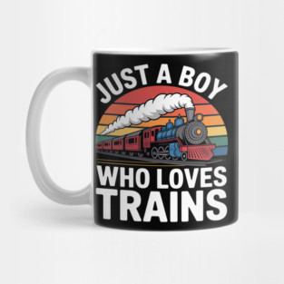 Kids Just A Boy Who Loves Trains-Graphic Mug
