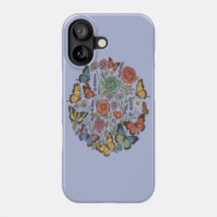 Vintage Botanical Butterfly Garden Meadow Phone Case