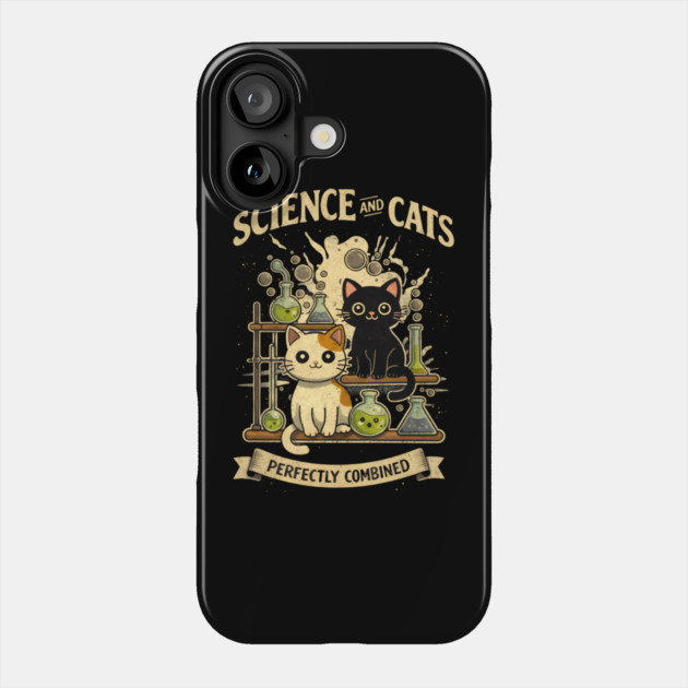 Science and Cats Perfectly Combined Phone Case by Champanie's Store