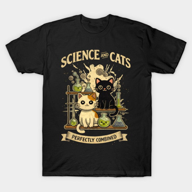 Science and Cats Perfectly Combined T-Shirt by Champanie's Store