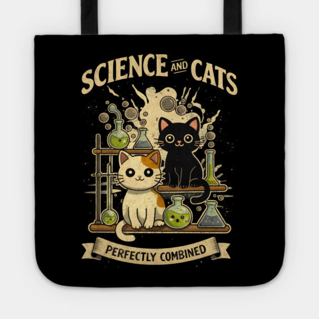 Science and Cats Perfectly Combined Tote by Champanie's Store