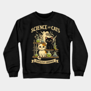 Science and Cats Perfectly Combined Crewneck Sweatshirt