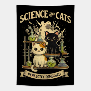 Science and Cats Perfectly Combined Tapestry