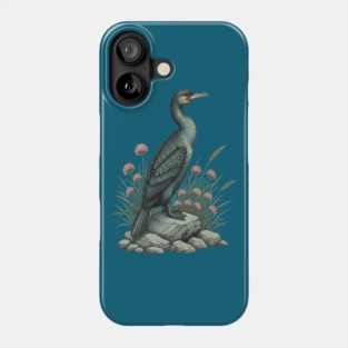 Vintage Coastal Double Crested Cormorant Bird Art Phone Case