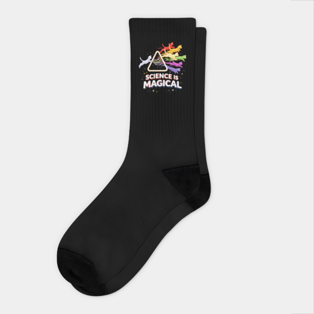 Science Is Magical Cat Prism Socks by Champanie's Store