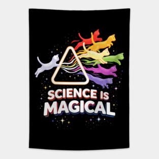 Science Is Magical Cat Prism Tapestry