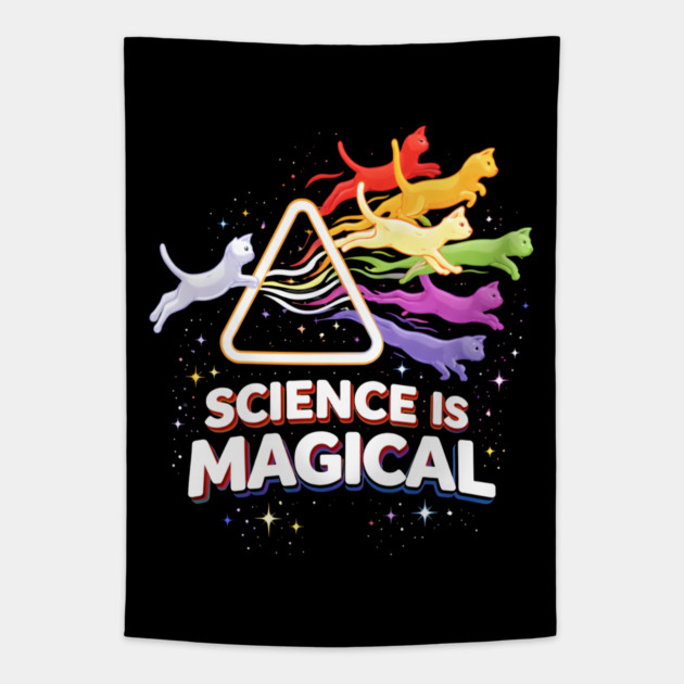 Science Is Magical Cat Prism Tapestry by Champanie's Store