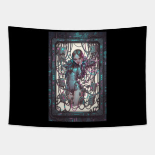 Cyberpunk girl Tapestry