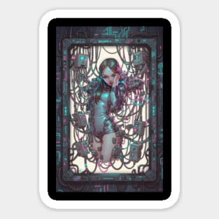 Cyberpunk girl Sticker