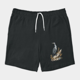 Vintage Cormorant Coastal Driftwood Art Shorts
