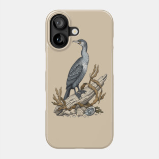 Vintage Cormorant Coastal Driftwood Art Phone Case