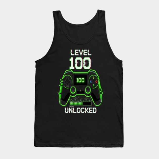 Level 100 Gamer Tee - Unlocked Boss Mode Achievement Tank Top by OUTFITPAW
