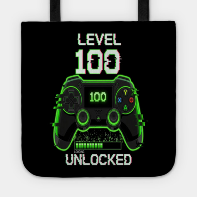 Level 100 Gamer Tee - Unlocked Boss Mode Achievement Tote by OUTFITPAW