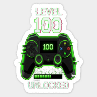 Level 100 Gamer Tee - Unlocked Boss Mode Achievement Sticker