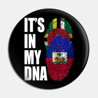 Dominica And Haitian Mixed DNA Flag Heritage Pride Design For Kids Pin