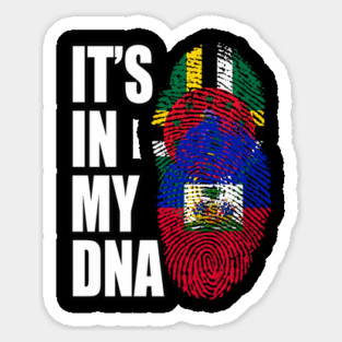 Dominica And Haitian Mixed DNA Flag Heritage Pride Design For Kids Sticker