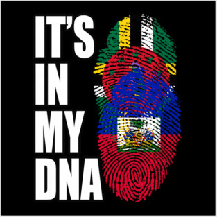 Dominica And Haitian Mixed DNA Flag Heritage Pride Design For Kids Posters and Art
