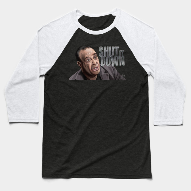 Jon Taffer: Shut It Down Baseball T-Shirt by 51Deesigns