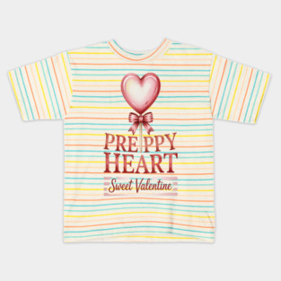 Preppy Heart Sweet Valentine Love Aesthetic Kids T-Shirt