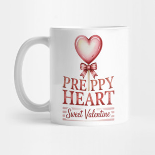 Preppy Heart Sweet Valentine Love Aesthetic Mug