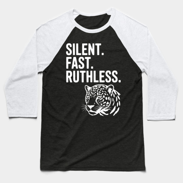 Silent. Fast. Ruthless. Baseball T-Shirt by Frank Ring