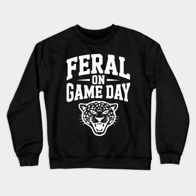 Feral on Game Day Crewneck Sweatshirt by Frank Ring