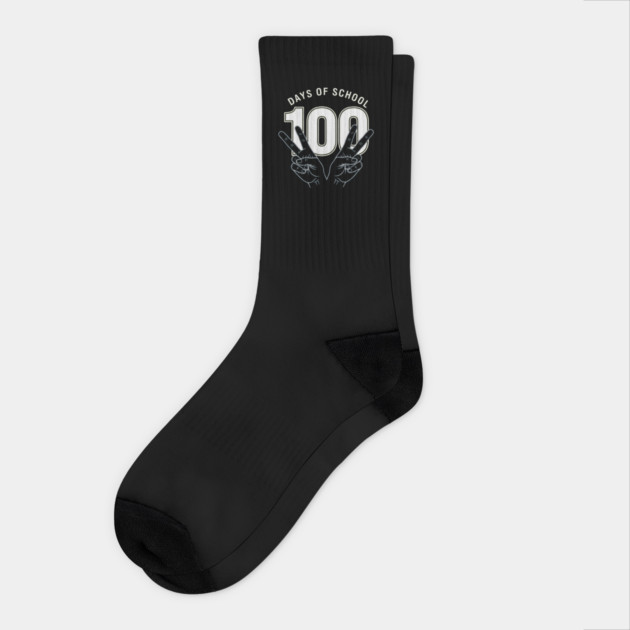 Peace Out 100 Days of School Funny Teacher Student Gift Socks by OUTFITPAW