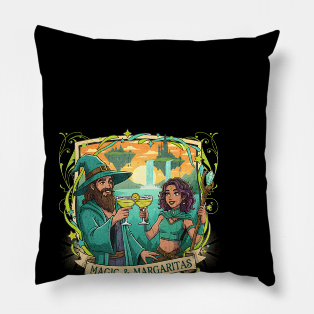 Magic and Margaritas Good Times Fantasy Pillow by Joaddo