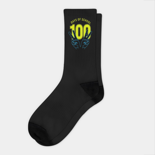 100 Days Tee - Peace Out Double Digit Struggles Socks by OUTFITPAW
