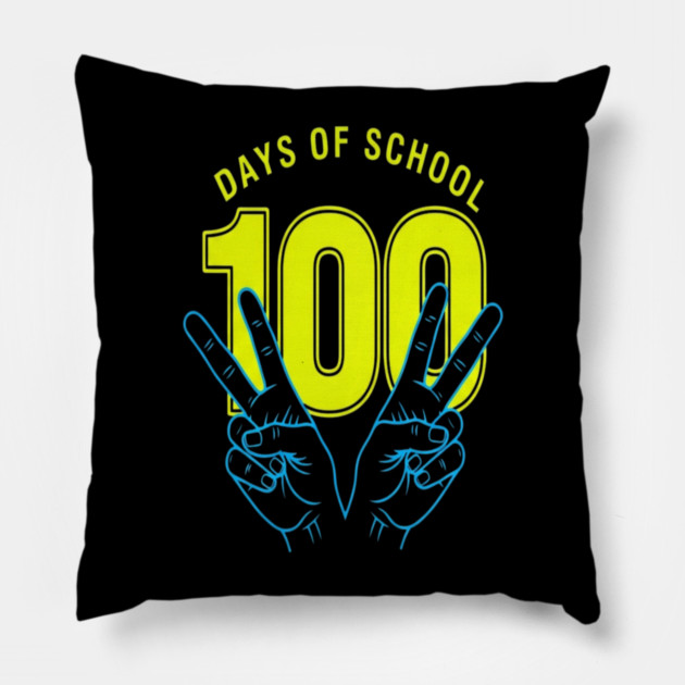 100 Days Tee - Peace Out Double Digit Struggles Pillow by OUTFITPAW