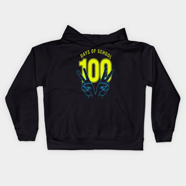 100 Days Tee - Peace Out Double Digit Struggles Kids Hoodie by OUTFITPAW