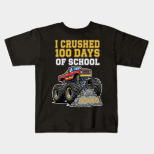 Monster Truck Tee - Crushing 100 Days of Homework Kids T-Shirt