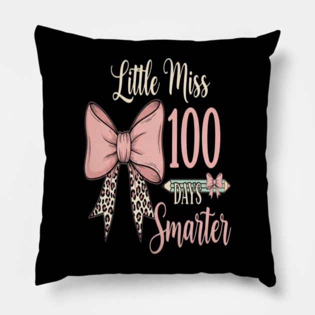 Coquette Bow Tee - Little Miss 100 Days Smarter Pillow by OUTFITPAW